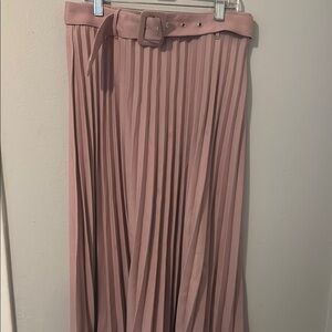 Haute Monde Pink Maxi Pleated A-Line Skirt for Work